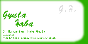 gyula haba business card